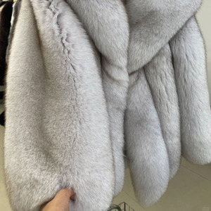 Hermosa ropa de <span class=keywords><strong>mujer</strong></span> suelta de color, ropa de cuello vuelto grande, prendas de vestir de piel Real - Product Image 1