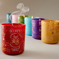 Bougie parfumée du zodiaque AIKUN, pot réutilisable avec parfum d'aromathérapie purifiant, ingrédients naturels à base de plantes