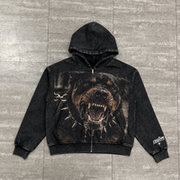 Fabricantes de Ropa Personalizada, Sudadera con Capucha de Felpa Francesa Gruesa, Estampado DTG, Diseño Jumbo, Lavado Ácido Vintage, Estilo Desgastado