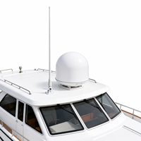 Antenne marine omnidirectionnelle FRP VHF 156-163 MHz 1,5 m 3,5 dBi avec support radio marin pour communication navale et de yacht