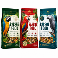 Sachet d'emballage personnalisé pour aliments pour perroquets, pochette colorée pour nourriture d'oiseaux tropicaux, impression réaliste de perroquets, résistant à l'humidité, pour chewing-gum et lait