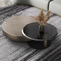 Minimalistischer Luxus-Couchtisch Rund Edelstahl Langlebig Modern Wohnzimmermöbel Italienisch Schlicht Hochwertig
