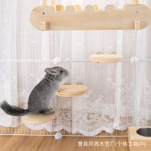 Hamaca de madera para chinchilla, plataforma semicircular de madera maciza, resistente a mordeduras, escondite para mascotas, para uso en interiores, para hámster - Product Image 4