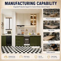 Cuisine Modulaire Personnalisée Haut de Gamme pour Projet Hôtelier et d'Appartement avec Portes en Bois, Plan de Travail en Quartz et Îlot de Rangement OEM