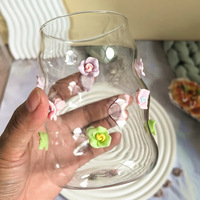 450ml 15oz Rose Verre Tasse en Céramique avec Couvercle en Bambou et Paille Verre Transparent Servant Lait Jus Soda Bière Boissons