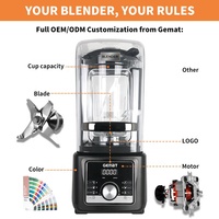 Blender commercial silencieux 6L avec bouclier insonorisant, blender pour glace pilée et smoothies, blender numérique tactile professionnel pour comptoir