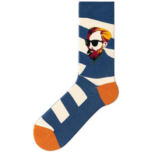 Wowei Chaussettes de peintre français INS personnalisées <span class=keywords><strong>Bas</strong></span> mi-mollet pour hommes Chaussettes décontractées Jacquard en coton haut de gamme - Product Image 5