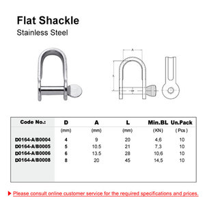 Châu Âu Mỹ Loại Thép Không Gỉ Phẳng Còng Cung Cùm Cho Phần Cứng Công Nghiệp Hàng Hải Sử <span class=keywords><strong>D</strong></span>ụng Giả Mạo Mạ Kẽm <span class=keywords><strong>D</strong></span> Vòng Còng - Product Image 3
