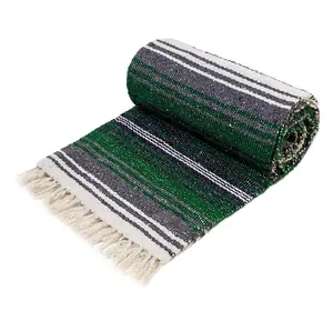 प्रीमियम बड़े हैवीवेट कंबल Handwoven बुना हुआ मैक्सिकन कंबल योग कंबल