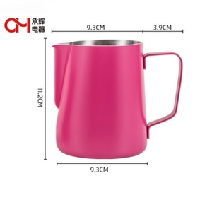 Chất lượng 350ml 600ml cà phê Espresso sữa bọt <span class=keywords><strong>Pitcher</strong></span> với đo lường quy mô Rose <span class=keywords><strong>Red</strong></span> sữa thép không gỉ Jug - Product Image 3