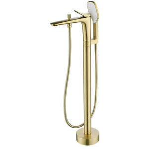 Luxury Modern A-level Brass Floor Standing Bathtub Faucet Hotel Chrome Black Gold Gun Gray Bathtub Shower Set - Product Image 3