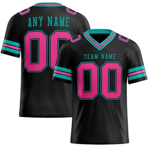 เสื้อฟุตบอลอเมริกันผู้ชายผ้าตาข่ายโพลีเอสเตอร์ 100% ระบายอากาศ แห้งเร็ว พิมพ์ลาย โลโก้แบบกำหนดเอง ชื่อทีมแบบกำหนดเอง สำหรับฤดูร้อน - Product Image 1