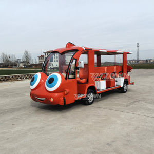 Autobús Turístico Eléctrico con Diseño de Pez de Ojos Grandes Rojo de Dibujos Animados, Vehículo de Transporte de Pasajeros para Parques Temáticos - Product Image 6
