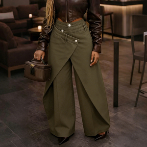 Nouveautés Channel 2026 : Jean Baggy Asymétrique à Effet Enveloppant pour Femme, Streetwear, <span class=keywords><strong>Taille</strong></span> <span class=keywords><strong>Haute</strong></span> Irrégulière, Coupe <span class=keywords><strong>Large</strong></span> en Denim - Product Image 3