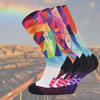 Chaussettes de sport de compression personnalisées colorées pour le cyclisme, sublimées, pour jeunes et adultes