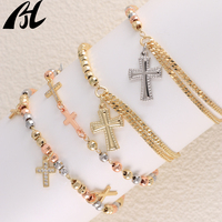 Vente en gros de bijoux religieux catholiques, chapelets tricolores, pendentif croix avec petit bracelet chapelet, cadeaux