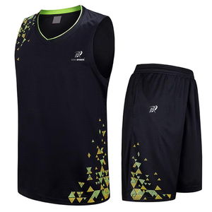Tenues de basketball personnalisées en sublimation, 100 % polyester, vêtements de sport respirants, ensemble de maillots de basketball à col en V pour unisexe - Product Image 1