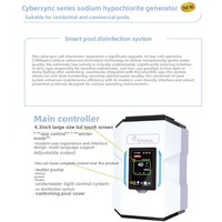 Générateur de chlore au sel pour piscine publique EMAUX CyberCync avec affichage numérique et bulles, pour piscine, générateur d'hypochlorite de sodium