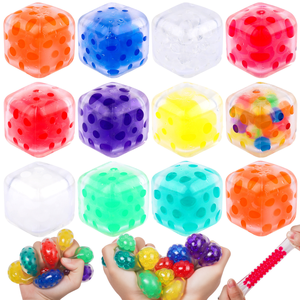 Decompression Squeeze Toy Fidget Sensory Mesh Ball Water <b>Bead</b> Squishy Balls Squeeze Cube Water <b>Beads</b> Ball for Kids - Product Image 1