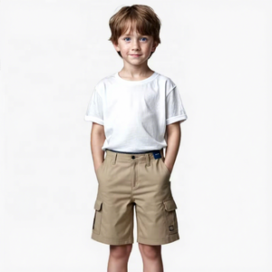 <span class=keywords><strong>Short</strong></span> Bermuda Cargo <span class=keywords><strong>Chino</strong></span> Décontracté Garçon Designer, Couleur Unie, Multi-Poches, Taille Mi-Haute, Tissé - Product Image 1