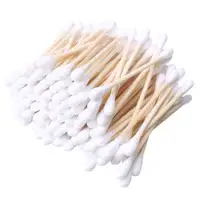 Bastoncillos de algodón para uso médico, bastoncillos de madera de bambú para bebés y adultos, fabricante de fábrica
