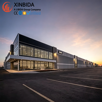 Bâtiment préfabriqué en structure d'acier portable, construction rapide, pour showroom automobile, entrepôt, hall