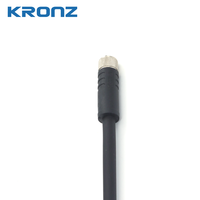 Connecteur d'alimentation KRONZ à code L, 5 broches, en alliage noir, câble IP67, connecteurs circulaires M12, longueur personnalisée, pré-assemblé, verrouillage par vis
