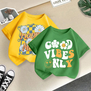 T-shirt in cotone a maniche corte stampata con cartoni animati per bambina, nuovo stile 2026, top estivo traspirante alla moda per bambini - Product Image 3