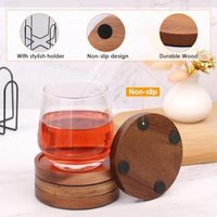 Sous-verres en bois massif, absorbants, pour table basse, bureau ou bar, ensemble de tapis et de supports en bois