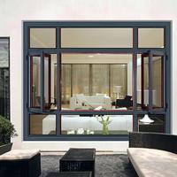 Fenêtre à battant moderne en alliage d'aluminium double vitrage trempé, insonorisée, écoénergétique, résistante aux ouragans, pour appartement et usage domestique