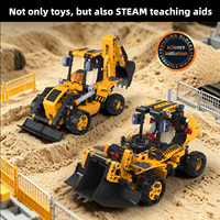 Juego de Juguetes Robóticos STEM 5 en 1: Excavadora, Bulldozer, Control Remoto por APP, Modelo de Plástico Educativo para Armar, para Niños de 5 a 7 Años
