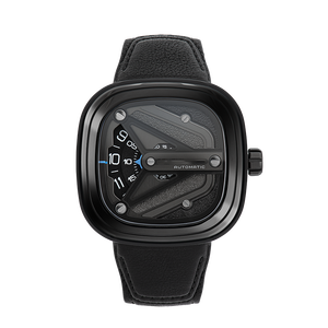 Reloj mecánico cuadrado de lujo de 47mm, cristal Mineral PVD, acero inoxidable, función Digital NFC, calendario, estilo empresarial, correa de cuero - Product Image 6