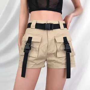 Short taille haute, pantalon Cargo décontracté, pour femmes, vente en gros,