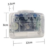 80S Portable Clip Tape Player Walkman Cassette Player Haut-Parleur Transparent Portable Extérieur Casque Lecture