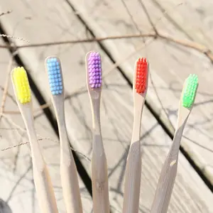 Toptan doğa bambu diş fırçası otel diş fırçası bambu elyaf kıllar biyobozunur çevre dostu bambu diş fırçası OEM logosu
