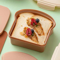 Boîte de rangement alimentaire en plastique micro-ondable au design élégant pour sandwichs, toasts, repas quotidiens, conservation des aliments frais