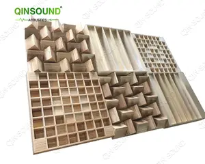 Panel Akustik untuk Ceiling QRD Akustik 2D, Penyebar Kayu 3D/Kayu Solid QRD, Penyebar Suara Reflektor Panel Akustik