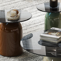 Ensemble de table basse rectangulaire en verre de luxe moderne avec structure en métal pour la maison, le bureau, le salon, la villa, l'hôtel, fabriqué en Chine