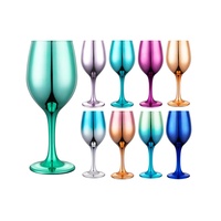 Verres à vin électro-plaqués or et argent, finition miroir métallique, gobelets pour mariage, fête, bar, verres à vin rouge et blanc