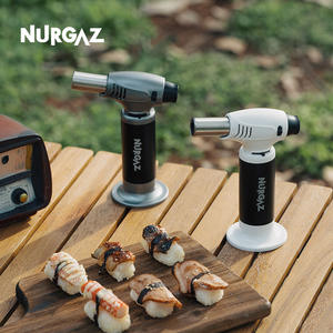 NURGAZ Lance-flammes de camping en plein air, allumeur à gaz liquéfié haute puissance, outil de barbecue, blanc, argent, gris - Product Image 1