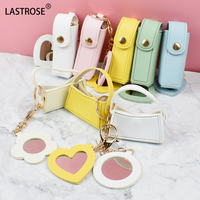 Porte-rouge à lèvres miniature en cuir PU mignon promotionnel, porte-clés, sac de rangement, accessoires de voyage, porte-gloss à lèvres pour femmes, porte-clés