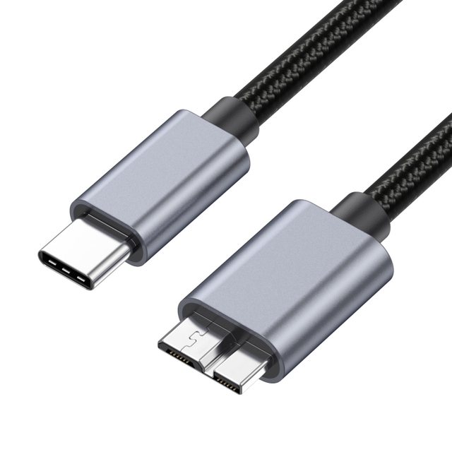 Wholesale Price 10Gbps USB-C / Type-C 3.1 to Micro B Mobile Hard Disk Adapter Cable 0.3m Length