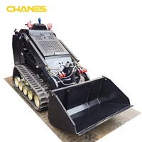 Mini chargeuse compacte 25hp Turbo Diesel Joystick Control Dual AUX Engine Motor 280mm Wider Tracks Engine Enlarged Engine Loader Agrandissement