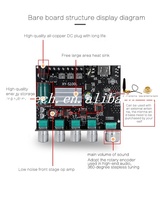 2.1 canal bleu dent 5.0 carte amplificateur de puissance numérique 2*50W + 100W super subwoofer amplificateur audio module de puissance