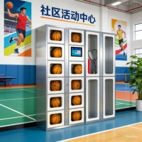 Casier intelligent de location pour ballons de basket et de volley-ball avec système de paiement tactile, armoire de sport et borne de libre-service pour les terrains scolaires