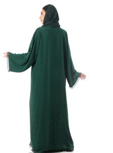 LE DUO Abaya Elegante para Mujer con Hiyab a Juego, Vestido Largo con Mangas Largas y Adornos - Product Image 2