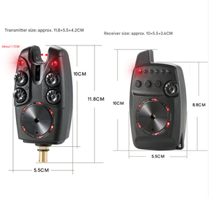 Nouvel ensemble 4+1 d'alarmes de pêche à la carpe avec LED sonore, alerte électronique sans fil et indicateur lumineux - Product Image 5
