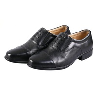 Bottes de travail formelles d'affaires de bonne qualité à la mode chaussures d'officier de sécurité noires en cuir brillant