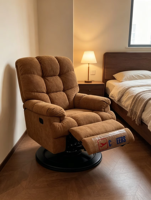 Fauteuil inclinable individuel en chenille ATUNUS pour salon, avec éponge haute densité, canapé inclinable moderne avec USB Type C