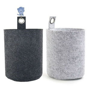 Caja de Almacenamiento de Fieltro de Poliéster Multifuncional, Portátil y Sostenible, Estilo Americano, Personalizada, con Tapa Redonda, Organizadores de Cajones, Bandejas, Cestas - Product Image 1